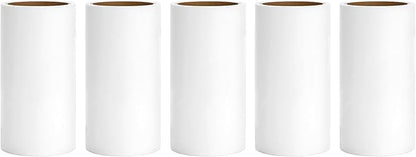 4 inch Lint Roller Refills for Evercare PetLovers Muji IKEA Bastis 4 inch Sticky Rollers for Pet Hair Extra Sticky 60 Sheets per Refill 5 Pack Total 300 Sheets (Inside Diameter 1-1/2 inch)