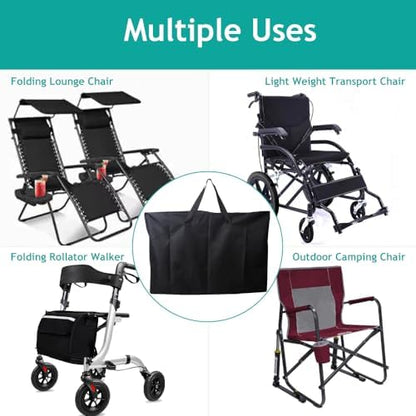 2 Pack Heavy Duty Folding Chair Storage Bag, 600D Chair Storage Case for Beach Camping Chair Zero Gravity Chair Folding Recliners, Extra Large Travel Bag with Zippers, 41.5" Lx 11" Wx 28.5" H