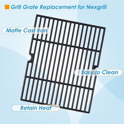 17 1/8" x 12 7/16" Cooking Grates Replacement for Nexgrill 720-0830MN, 720-0670E, 720-0737, Grill Master 720-0670E, Grill Chef BM616, GC610, Cooking Grid for Nexgrill Grill Grates Replacement