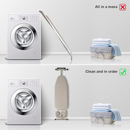 Ironing Board Hanger Wall Mount Ironing Board Holder Organizer Wall Rack for Laundry Rooms Storage Rack Hanging Shelf Hanger (Black-2 PCS)
