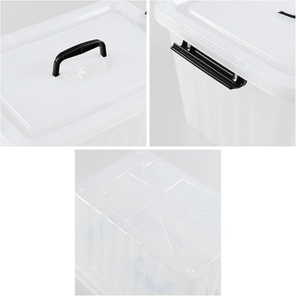 Bringer 4-Pack Clear Plastic Latching Storage Box, 18 L Storage Bin with Handle