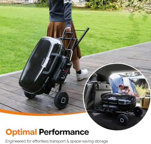 Brand-Man Portable Grill, Propane Gas Camping Grill & Cast Iron Griddle