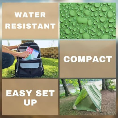 Emergency Zone Reflective & Green Survival 2 Person Tube Tents. Available in 1, 2, 3, 48 Packs.