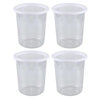 4-Pack Waste Basket Plastic, Small Plastic Garbage Can, Clear, 4 Gallon