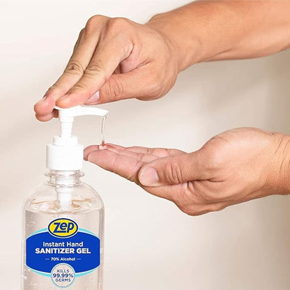 Zep Instant Hand Sanitizer Gel 70% Alcohol 500Ml Case of 12 - Exceeds CDC Recommendations - Kills 99.9% of Germs (355801)