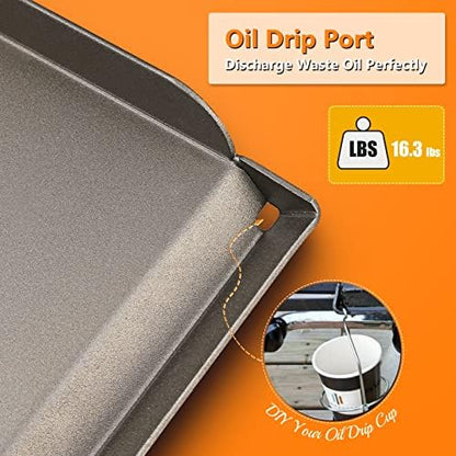 Hisencn Griddle for Camp Chef 2 Burner Stove, 14x32'' Flat Top Griddle for Gas Grills, Camping Griddle for Camp Chef explorer 14, Cast Iron 14 inch Griddle