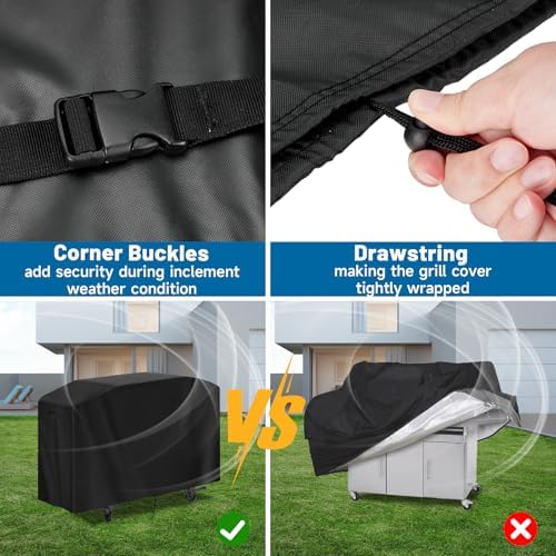 72 Inch Flat Top Grill Cover for Weber Slate, Members Mark 4 Burner Grill