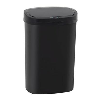 Automatic Motion Sensor Bathroom Trash Can with Lid, 13 Gallon Touchless Trash Bin, Smart Dog Proof Garbage Can, Touch Free Waste Basket for Toilet, Office, Bedroom,Black
