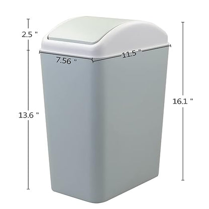 1 Pack Plastic Waste Can, Garbage Can with Swing Lid, 4.5 Gallon Kitchen Trash Can (Blue)