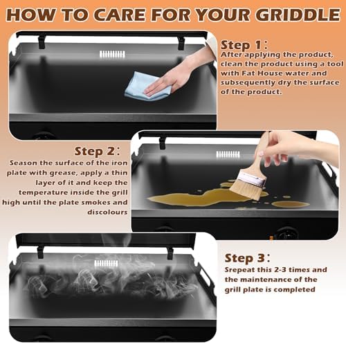 New Upgrade 36 Inch Griddle Top for Blackstone 36" Flat Top Grill 1560 1818 1825 1820 1803, Gas Griddle Replacement Parts with Rear Grease System for Most Blackstone 36" Flat Top Grill
