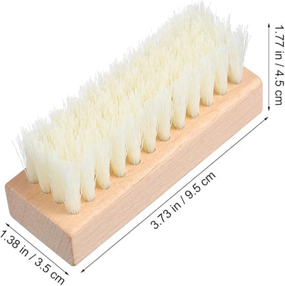 GLEAVI Scrub Cleaning Brush - 4 Pcs Soft Bristles Heavy Duty Scrub Brush with Wooden Handle Household Scrub Brush for Cleaning Upholstery, Car Interior Cleaning, Furniture, Couch, Sofa