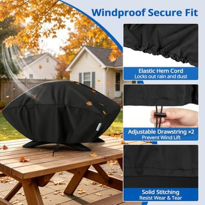 SunPatio Outdoor Grill Cover Compatible for Weber Q 100/1000 Series and Nexgrill Gas Grills, Heavy Duty Waterproof Barbecue Cover, Durable FadeStop Material, Compared to Weber 7110, Black