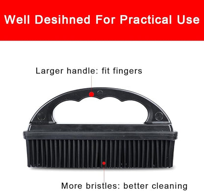 Rubber Pet Hair Removal Brush Lint & Cat Dog Hair Remover Brush Pet Silicone Lint and Debris Remover for Cleaning, Grooming, Home,Black