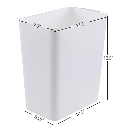 Xyskin 3 Pack Plastic Trash Wastebasket, Garbage Cans, Deskside Garbage Bin, White, 4.5 Gallon