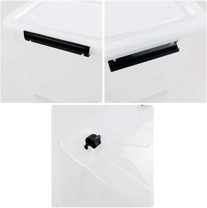 4-Pack Clear Plastic Storage Bins with Lid, 42 L Large Plastic Storage Box