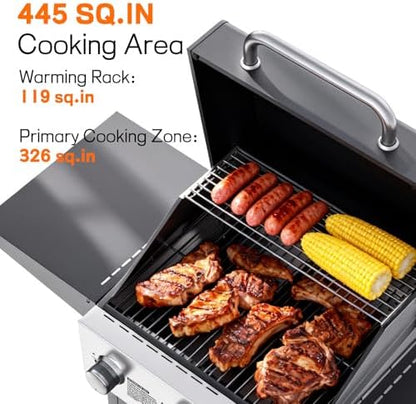 Veralune 3 Burner Propane Gas Grill, 36,000 BTUs Stainless Steel Grill