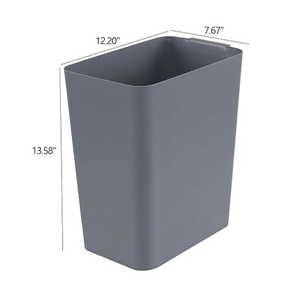 4.5 Gallon Small Plastic Waste Basket, Office Garbage Cans, 3 Packs, Gray