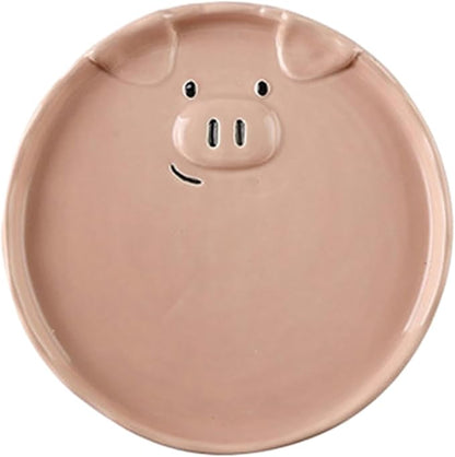 Nordic Style Creative Cute Pink Piglet Dishes, Home Breakfast Ceramic Matte