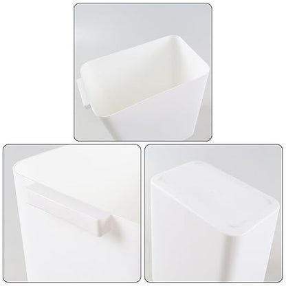 4.5 Gallon Deskside Plastic Wastebasket Rectangular, Open Garbage Container Basket for Office and Home, 3 Packs, White