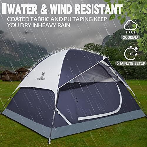 CAMEL CROWN Tents for Camping 2/3/4/5 Person Camping Dome Tent, Waterproof,Spacious, Lightweight Portable Backpacking Tent for Outdoor Camping/Hiking