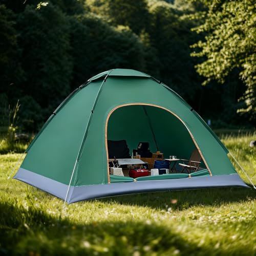 2‑Person Pop‑Up Camping Tent Instant Setup Dark Green for Outdoor Activity