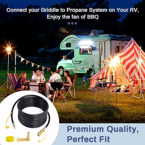Upgraded 24FT RV Quick Connect Propane Hose for RV to Grill