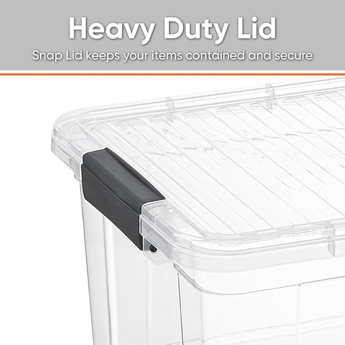 Superio Storage Bins with Lids, Clear Plastic Containers for Organizing, Stackable Totes, BPA Free, Odor Free, Organizer Boxes for Home, and Dorm (2 Pack, 36 Qt)