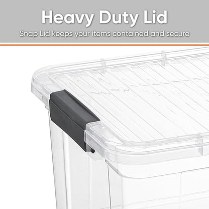 Superio Storage Bins with Lids, Clear Plastic Containers for Organizing, Stackable Totes, BPA Free, Odor Free, Organizer Boxes for Home, and Dorm (2 Pack, 36 Qt)