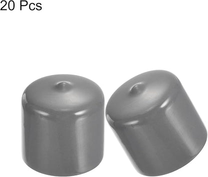 uxcell 20pcs Rubber End Caps 33mm ID Vinyl Cap Cover Screw Protectors Dark Grey