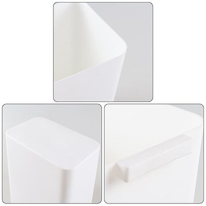 4.5 Gallon Plastic Wastebasket, Set of 3 Durable Open Top Garbage Can, Slim Trash Container Bin, White