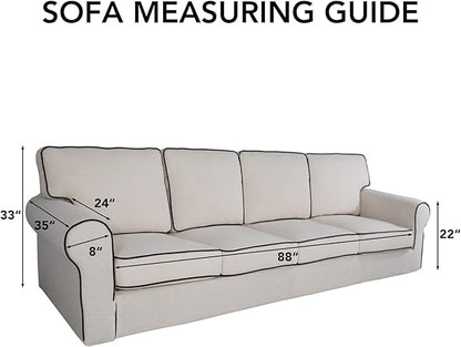 PureFit Reversible Quilted Sofa Cover, Water Resistant Slipcover Furniture Protector, Washable Couch Cover with Non Slip and Elastic Straps for Kids, Dogs, Pets (XX Large, Gray/Gray)