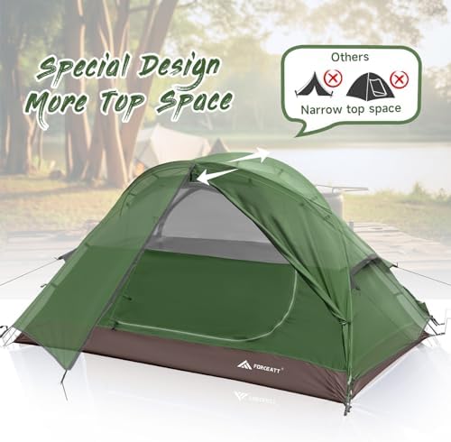 Forceatt Camping Tent 2 Person, Backpacking Tent Waterproof & Windproof, Ultralight Instant Tent with Rain Fly for Camping, Hiking, Outdoor