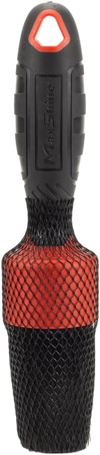 Maxshine Stubby Boar Hair Detailing Brush - Premium Detail Brush with 100% Natural Boar Hair Mixed Fiber for Auto Detailing, Wheels, Engine, Interior, Air Vents Cleaning - Bestselling Tool - Red