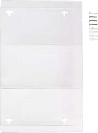 AMERICAN HOSPITAL SUPPLY Wall-Mount Triple Glove Dispenser | Clear Acrylic Glove Box Holder with Individual Compartments | Triple Layer | 17x11x5 in | Gloves Sold Separately