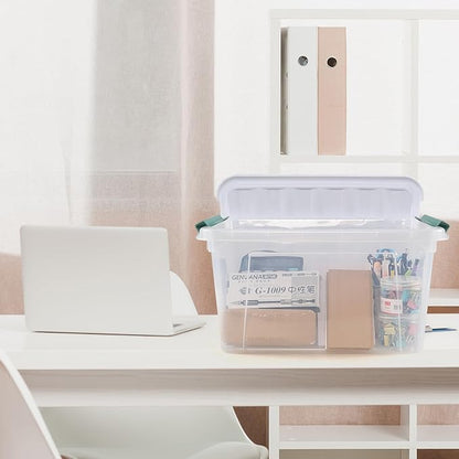 6-Pack 20 L Plastic Storage Box, Clear Latch Storage Box with Lids