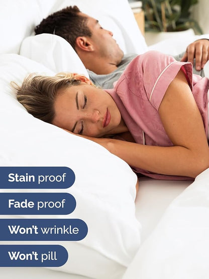 Extra Deep Pocket Twin Sheets - 3 Piece Breathable & Cooling Bed Sheets - Hotel Luxury Bed Sheet Set - Soft, Wrinkle Free & Comfy - Easily Fits Extra Deep Mattresses - Deep Pocket White Sheets Set