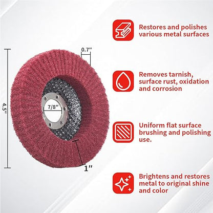 10Pcs 320 & 600 Grit Scour Flap Disc 4 1/2 Inch Angle Grinder Attachment for Metal & Wood Scouring Pad Polishing Sanding Disc Paint Rust Remover Wheel
