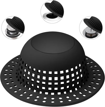 Shower Drain Hair Catcher, Bathtub Drain Cover Foldable Silicone Shower & Tub Protector for Pop-Up & Regular Drains