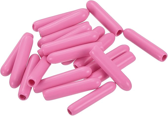 uxcell 20pcs Rubber End Caps 2mm ID Vinyl PVC Round Tube Bolt Cap Cover Screw Thread Protectors Pink