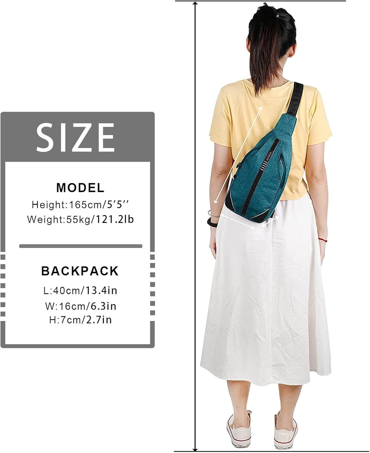WATERFLY Small Crossbody Sling Backpack Anti Theft Backpack for Traveling Chest Shoulder Bag