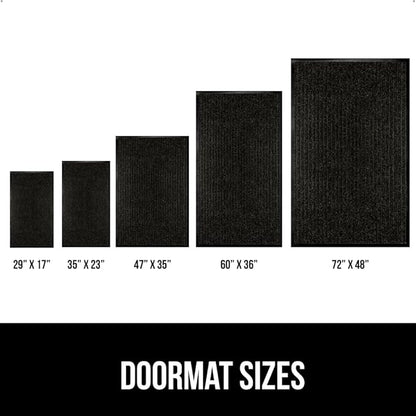GORILLA GRIP Traffic Guard Door Mat, 2 Pack, Heavy Duty Waterproof Doormat, Commercial Office Space Welcome Mats, Stain and Fade Resistant, Low Profile, Strong Rubber Backing, 35x23, Jet Black