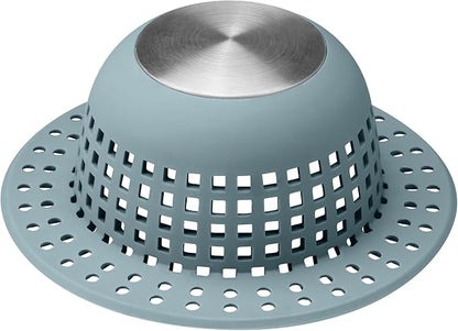 Shower Drain Hair Catcher, Bathtub Drain Cover Foldable Silicone Shower & Tub Protector for Pop-Up & Regular Drains