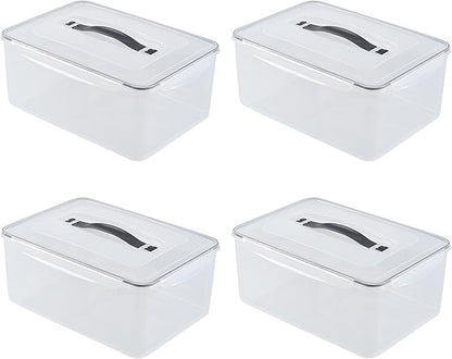 4-Pack 14.5 L Food Sealed Storage Container, Plastic Boxes with Airtight Lid