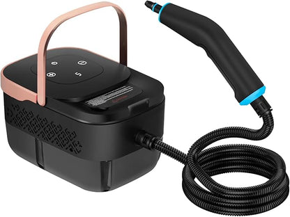2500W Portable Handheld Steam Cleaner, High Temperature Pressurized Steam Cleaning Large Capacity 10s Fast Heating Steamer for Car Detailing, Furniture, Couch, Bed Bugs, House, Windows (BLACK)