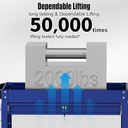 3 Tier Heavy Duty Tool Cart, Mechanic Metal Rolling Tool Carts Work Cart with Locked Drawers & Pegboard for Garage Workshop