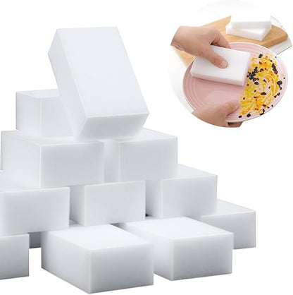 30 Pack Magic Sponge Eraser Extra Thick and Long Lasting Melamine Cleaning Sponges in Bulk - Multi Surface Power Scrubber Foam Cleaning Pads - Bathtub, Floor, Baseboard, Bathroom, Wall Cleaner