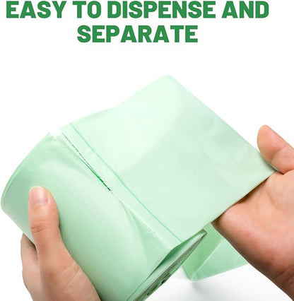 13 Gallon Flap Tie Compostable Trash Bags, 200 Count, Compost Bags Tall Kitchen Trash Bags, Sturdy Biodegradable Garbage Bags Food Scrap Waste Bags, ASTM D6400, US BPI Certified, Green