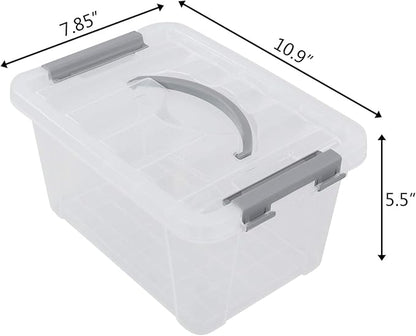 6-Pack 6 L Plastic Storage Containers Latch Storage Box with Lids