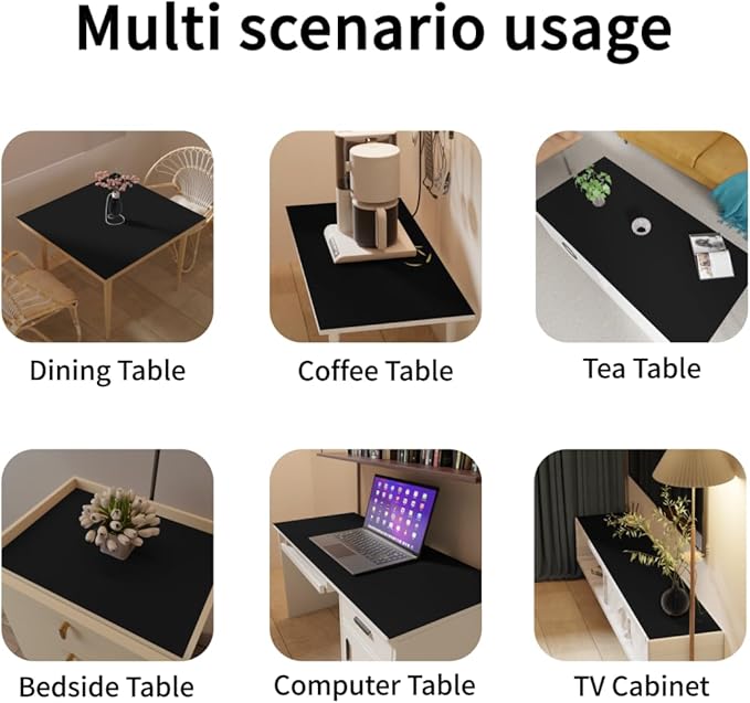 Dresser Top Protectors - 17x96 Inch Waterproof Easy to Clean Can Conceal Flaws Protector The Table Top from Scratches Used for Coffee Table Dresser(Black+Black 17x96)