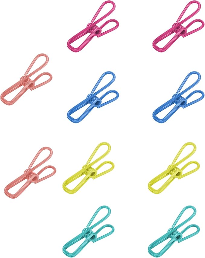 Multipurpose 2 in Chip Bag Clips 10 Pack Metal Clips for Kitchen Food Storage, Laundry Hanging, Bag Chip Bag Sealing - Easy to Use Strong Grip Clips for Home Organizing